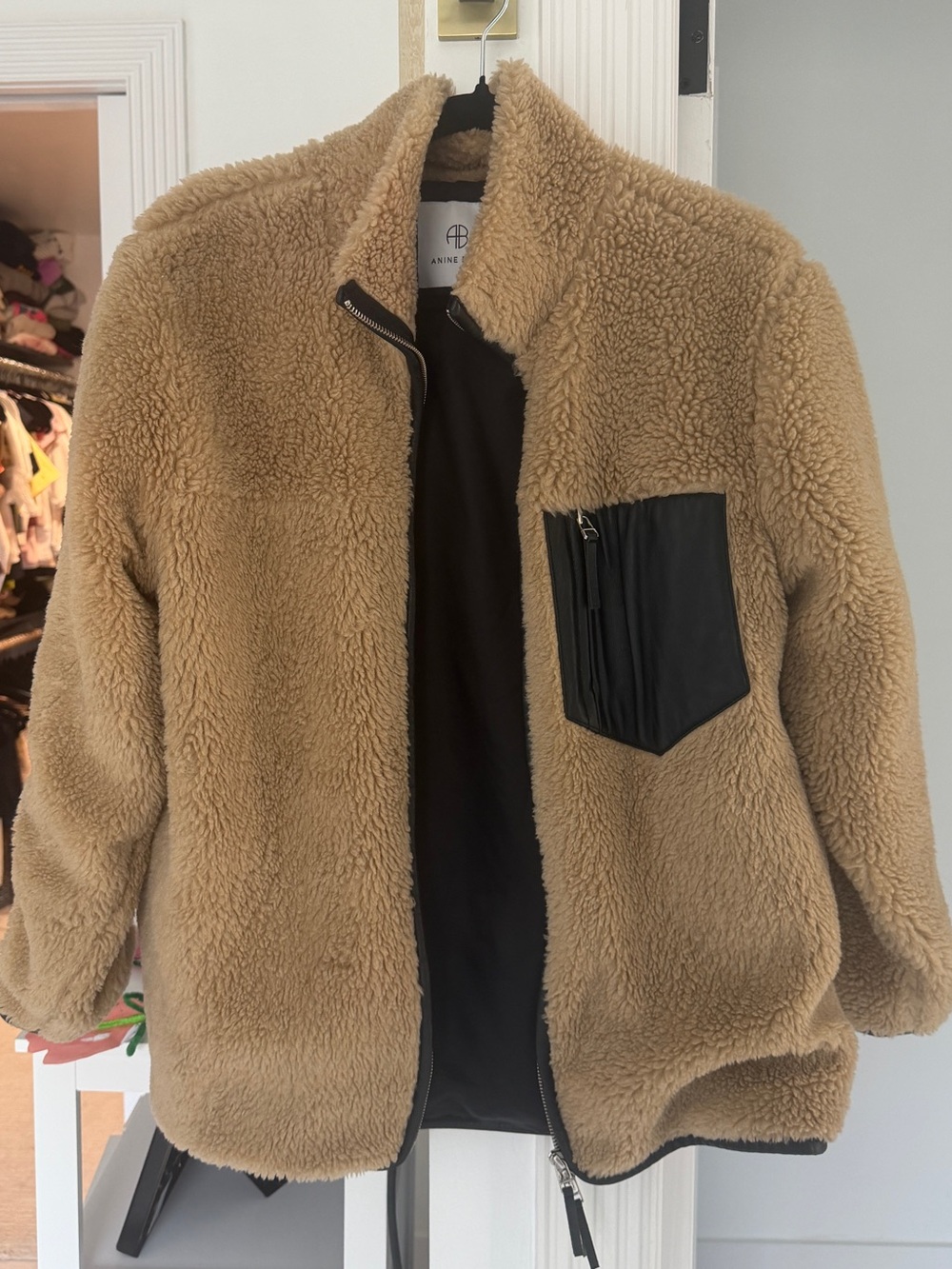 Ryder faux fur jacket in camel